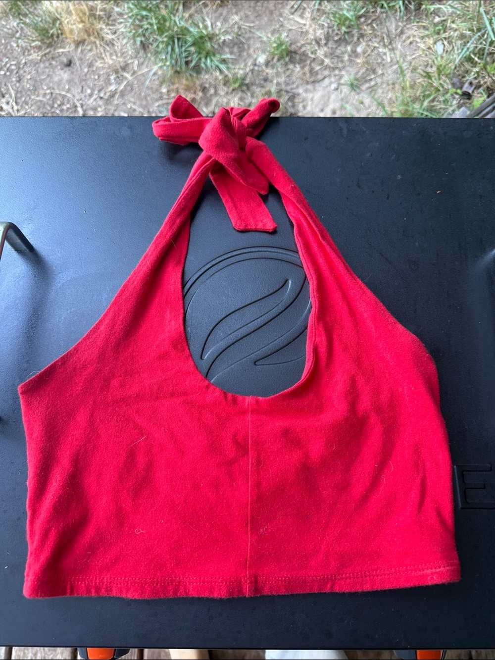 Red inamorata halter top